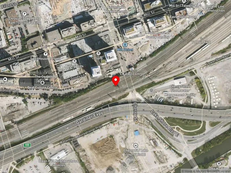 RentSafeTO apartment evaluation satellite view of 100 MILL ST in Toronto Centre, Toronto