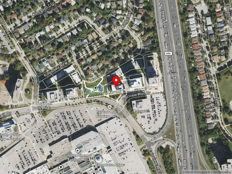 RentSafeTO apartment evaluation satellite view of 170 FAIRVIEW MALL DR in Don Valley North, Toronto
