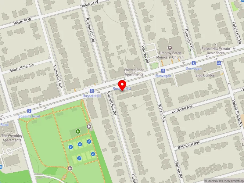 RentSafeTO apartment evaluation map view of 265 RUSSELL HILL RD in Toronto-St. Paul's, Toronto