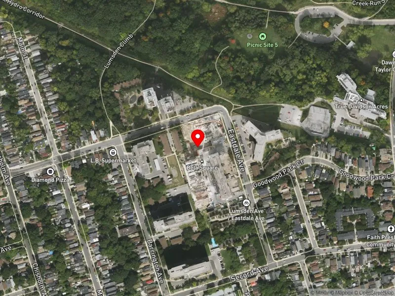 RentSafeTO apartment evaluation satellite view of 94 EASTDALE AVE in Beaches-East York, Toronto